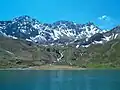 Erzhorn (rechts) mit Gamschtällihorn und Älpliseehorn über Plessur und Schwellisee