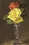 Édouard Manet:Rosen in einem Champagnerglas