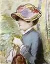 Édouard Manet:Jeune Femme au chapeau à Bords Rabattus