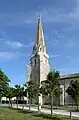 Der denkmlageschützte Turm der Kirche Notre-Dame-de-l'Assomption