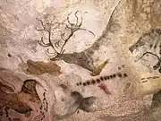 Riesenhirsch, Pferde und Zeichen