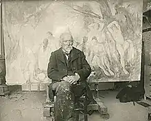 Paul Cézanne in seinem Atelier, Foto von Émile Bernard, 1904