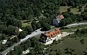 Luftbild der Kirche von Östergarn