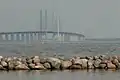 Die Öresundbrücke, gesehen von Dragør