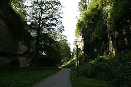 Gallergraben; Gallerturm im Hintergrund (September 2010)
