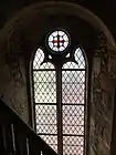 Fenster aus gotischer Stadtpfarrkirche im Nordturm