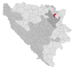 Lage der Gemeinde Čelić in Bosnien und Herzegowina (anklickbare Karte)
