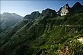 Landschaft im Distrikt Meo Vac auf der Strecke zur Nachbargemeinde Dong Van