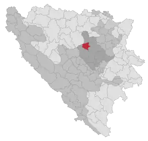 Lage der Gemeinde Žepče in Bosnien und Herzegowina (anklickbare Karte)