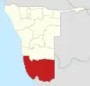 Lage der Region ǁKharas in Namibia