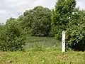 Grenzpfahl am Memelufer bei Lielmēmele 56.33395524.969864 Juni 2010