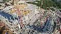 Die Baustelle im Juli 2016. Rechts die Halle und links das Stadion