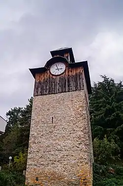 Ansicht der Stirnseite des Uhrturmes von Ohrid (2014)