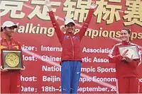 Tatjana Sibilewa (Mitte, bei einer Siegerehrung des Jahres 2010) kam auf den neunten&nbsp;Platz