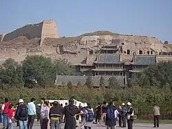 Blick auf die Yungang-Höhlen