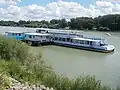 Anleger in Szentendre mit dem Schiff Esztergom (1981).