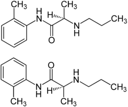 Strukturformel von Prilocain