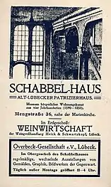 Anzeige mit Werbung für die Overbeck-Gesellschaft (1922)