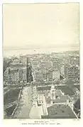 Blick von der Kuppel über das Rathaus nach Westen bis zum Hudson River
