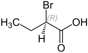 Strukturformel von (R)-2-Brombutansäure