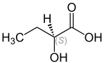 Keilstrichformel von (S)-2-Hydroxybuttersäure