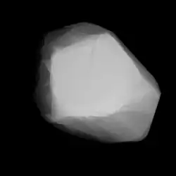 3D-Modell des Asteroiden errechnet aus seiner Lichtkurve