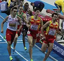 Kevin López (hier in führender Position in einem Hallenrennen) kam auf den sechsten&nbsp;Platz