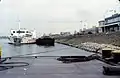 DDSG Schiffsstation Wien Reichsbrücke mit dem Kabinenschiff Theodor Körner
