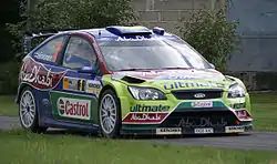 Mikko Hirvonen und Jarmo Lehtinen bei der Rallye Deutschland 2008 mit dem Ford Focus RS WRC 08
