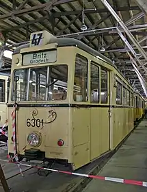 Historischer Triebwagen 6301 in der Monumentenhalle, 2012