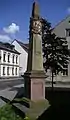 Distanzsäule an der B7 Richtung Rochlitz