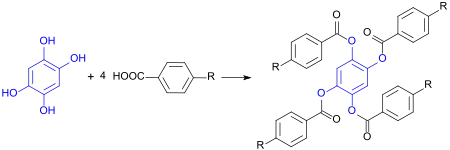 Flüssigkristalline Tetraester von 1,2,4,5-Tetrahydroxybenzol