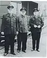 Die erste Lokbesatzung, von li.: Herrmann Bett, Robert Müller und Josef Nickel