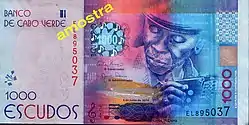 1000 CVE, 2014 (Vorderseite), Codé di Dona (Komponist und Musiker)