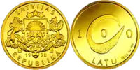 100-Latu-Goldmünze (1998)