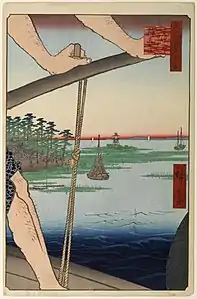 114. Fähre bei Haneda und Benkei-Schrein