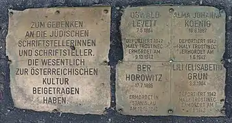 Stein der Erinnerung in Wien-Leopoldstadt, Heinestraße 4 ⊙48.22184516.382903