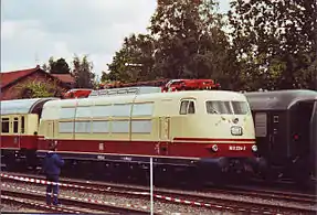 103 224-2 im Deutschen Dampflokomotiv-Museum in Neuenmarkt (Juni 2006)