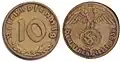10 Rpf, 1938 (Aluminium-Bronze-Legierung)