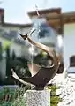 „Reiher“, Brunnenplastik, Bronze, ca. 160 cm, 1986