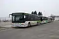 Drei Setra S 415 NF (dazwischen ein MAN-Fahrzeug) in Österreich