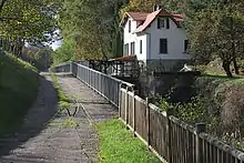 Weiche der Treidelbahn an der Schleuse&nbsp;1 der Schleusentreppe Arzviller