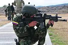 EOTech Vergrößerungsmodul und Holovisier auf einem Colt M4