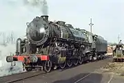 Kohlegefeuerte 141 R 420 in Gray: ohne Windleitbleche, Rauchkammertür mit Handrad (1982)