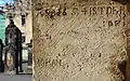 Unvollendete Inschrift an einem der Strebepfeiler: „Anno 1654 ist der / IDF / Johan“