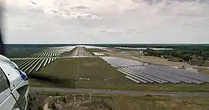 Landeanflug auf den Flugplatz Eberswalde-Finow