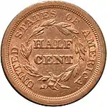 1/2 Cent, Rückseite