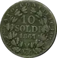 10 Soldi (50 Centesimi) Vatikan Silber 1867, Raugewicht 2,50 g = 2,25 g Feinsilber = 100 Soldi entsprechen 5 Lire