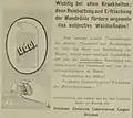 Werbung in der Internationalen Klinischen Rundschau mit der typischen Flasche (1894)