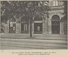 Die neue Galerie Neupert, Bahnhofstrasse 1, neben der Börse, Fassade und Eingang an der Bahnhofstrasse. 1918